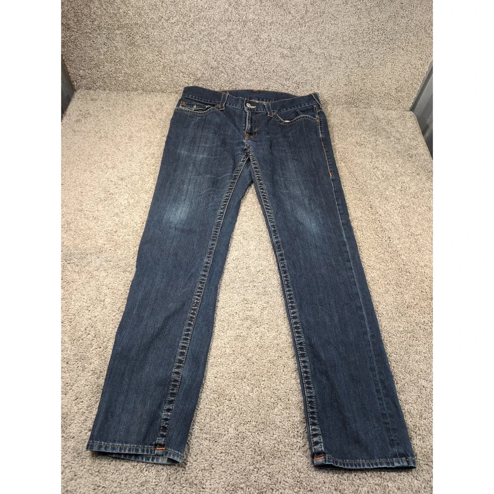 True Religion Jeans Mens 36 Straight Leg Dark‎ Wash Denim Pants Made Mexico